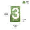 pine cat litter bag showing dimensions