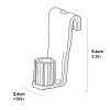 SKU22227 2 Hook On Tube Bung dimensions