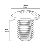 sku35802 bagged machine screw combo truss head m6x10mm pack of 10 dimensions