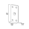Autodoor bracket threaded - pack of 4 dimensions