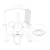 Chicken Waterer 5 Gallon Drain Cap Seal attached to the large chicken waterer