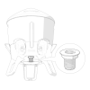 Chicken Waterer 5 Gallon Master Drain attached to the large chicken waterer