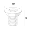 Chicken Waterer 5 Gallon Master Drain dimensions