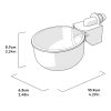 Chicken Waterer Autofill Cups Dimensions