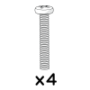 Machine screw m4x0.7x25mm pz#2 pozi pan 800.0007 x4