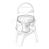 No waste-foderbeholder til høns, 6 lb – tragt monteret på no waste-foderbeholderen til høns