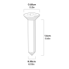 6 stk. selvskærende plastite-skruer, 3 x 16 mm, krydskærv, forsænket hoved – dimensioner