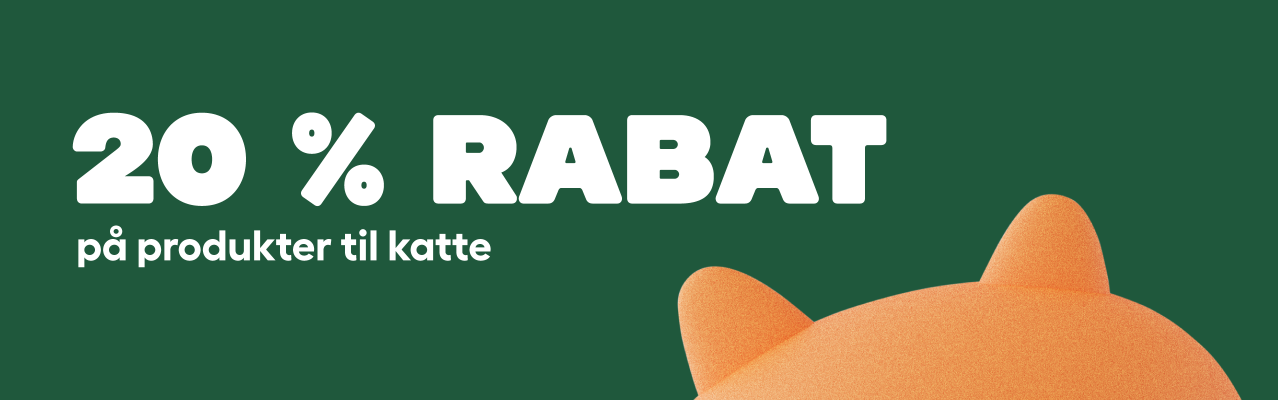 20 % rabat på banneret på kateGorisiden for katteprodukter dk