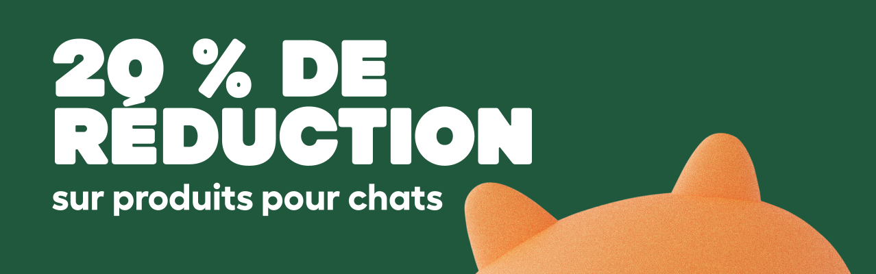 20 % de réduction sur la bannière de la page de la catéGorie « produits pour chats » fr