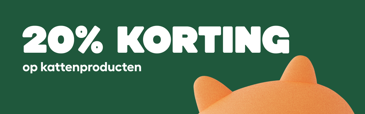 20% korting op de banner van de cateGoriepagina voor kattenproducten nl