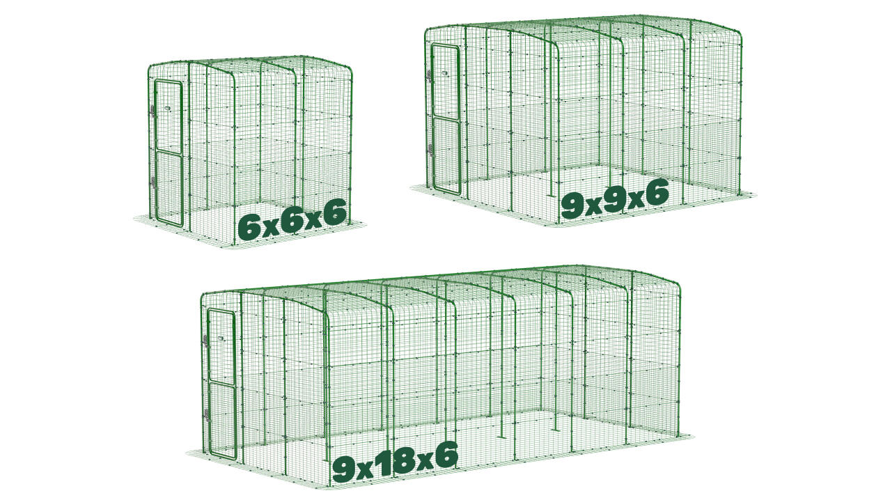 Catio walk in run sizes desktop usa