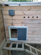 Porte automatique pour poulailler universelle grise 