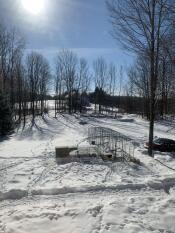 Gives the chickens space to happily and safely roam in the winter!