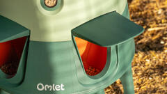 Detail of Omlet automatic chicken feeder port