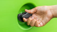 Close up detail of raccoon resistant locking system