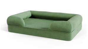 Memory Foam Bolster Dog Bed - Medium - Sage Green