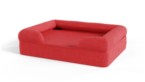 Panier pour chien en mousse à mémoire de forme Bolster – Small – Rouge cerise