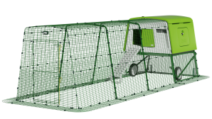 Eglu Cube Chicken Coop with Run (4m) and Wheels - Green