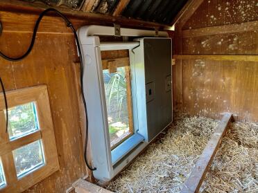 Adaptable to fit inside small timber coop