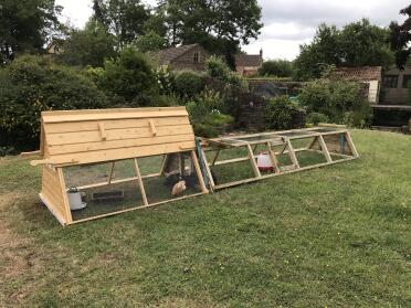 We have made an extension to the chicken coop. the hens love it. 