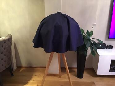 Omlet Geo bird cage with blue cover