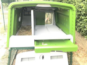 The Omlet coops are so easy to clean with the sliding litter trays.