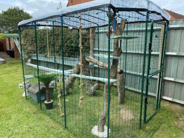 A few additions to the Omlet catio and its another place for them to hide!... 
