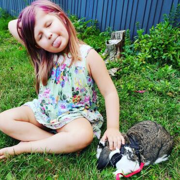 Hunny Bunny enjoys fresh air. 
