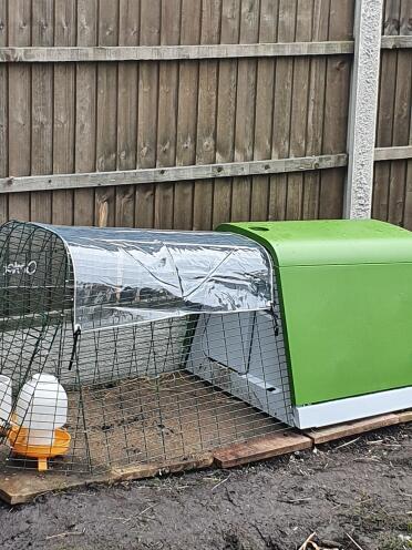 My girls love their new cover which means they can stay in their own space for longer when the weather is a bit rotten, thankyou Omlet