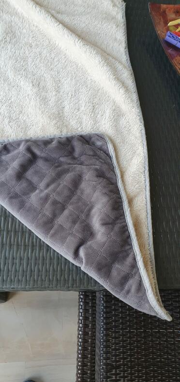 The super soft blanket.  It's grey on one side and white on the other.