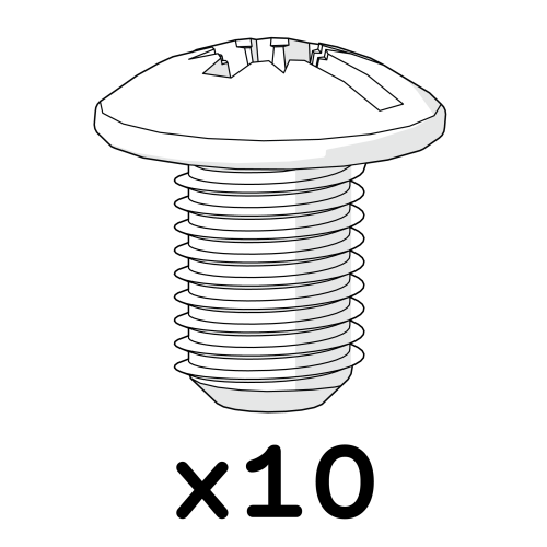 Machine screw combo truss head m6 x 10mm - pack of 10