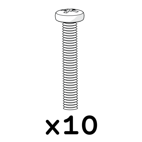 Machine screw m4x0.7x25mm pz#2 pozi pan - pack of 10