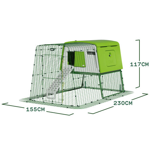 Eglu Cube hühnerstall mit 2m auslauf abmessungen