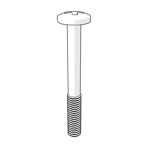 Machine screw captive pozi pan m3x25mm - pack of 4