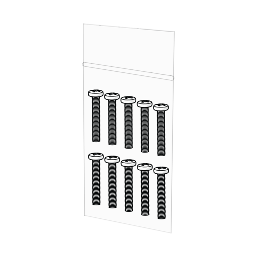 Machine screw m4x0.7x25mm pz#2 pozi pan - pack of 10