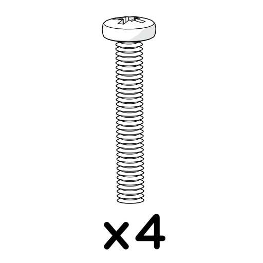 Machine screw m4x0.7x25mm pz#2 pozi pan 800.0007 x4
