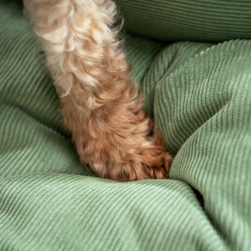 detail of durable corduroy nest dog beds by omlet