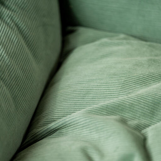 Nest dog bed in corduroy green