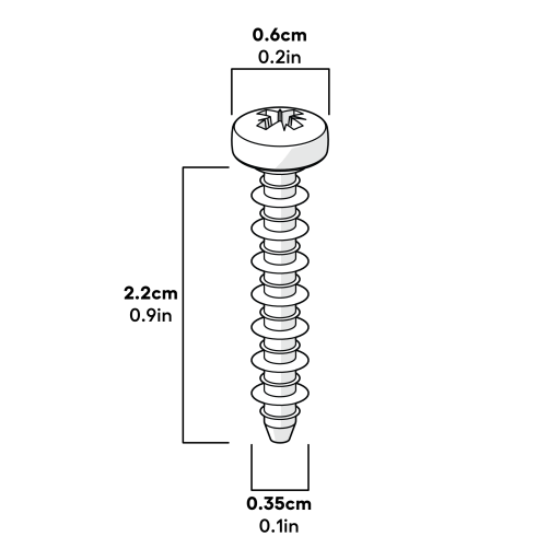 Self tapping hilo platite screw 3.5x20mm - pack of 10 dimensions