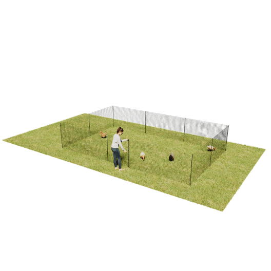 Omlet Chicken Fencing Mk2 - 21 metres - inc. Gate, Poles and Guy Lines