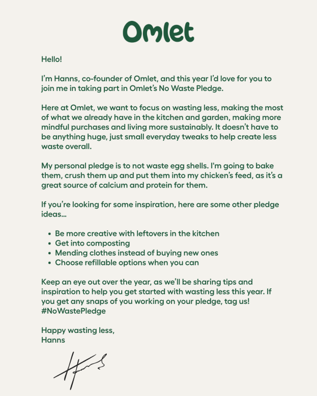 no waste pledge letter no waste page