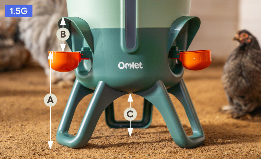 1.5 gal and 5.5 litre waterer dimensions