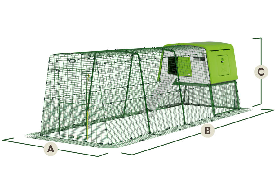 Eglu Cube chicken coop with 12ft run dimensions