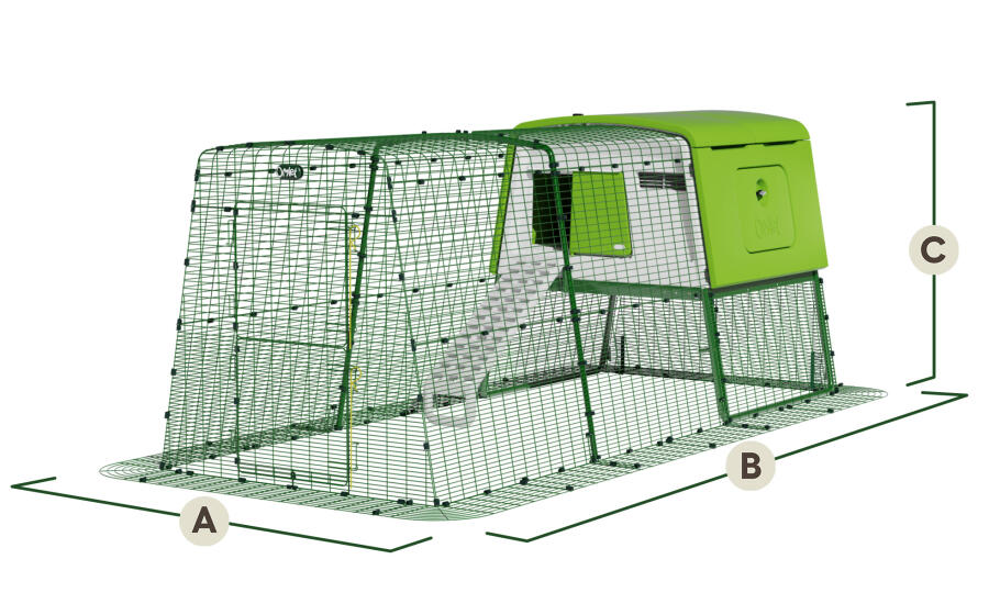 Eglu Cube chicken coop with 9ft run dimensions