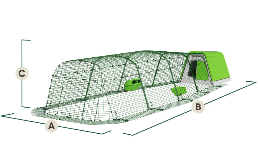 Eglu Go chicken coop with 4m run dimensions