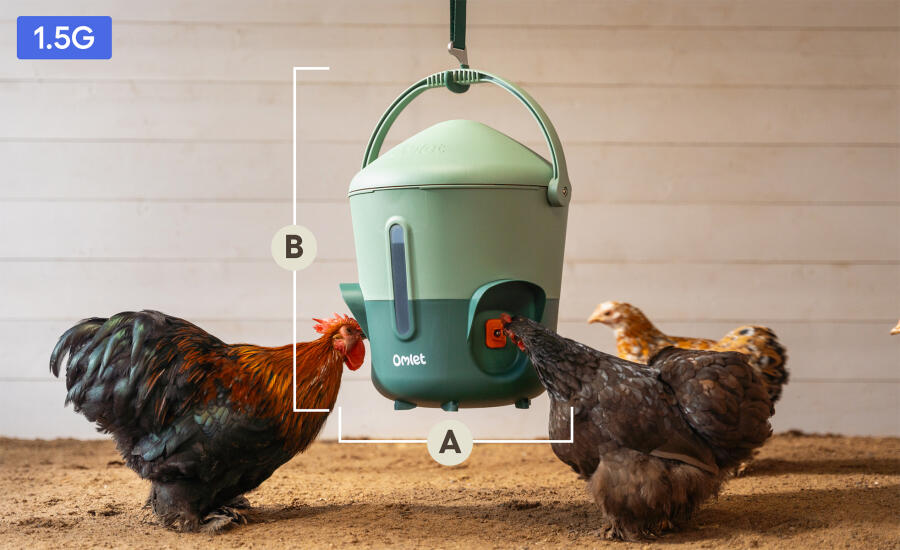 Small Omlet waterer hanging dimensions