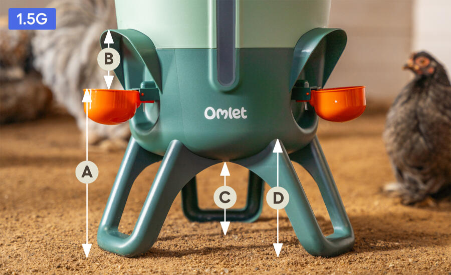 Small Omlet insulated waterer leg dimensions