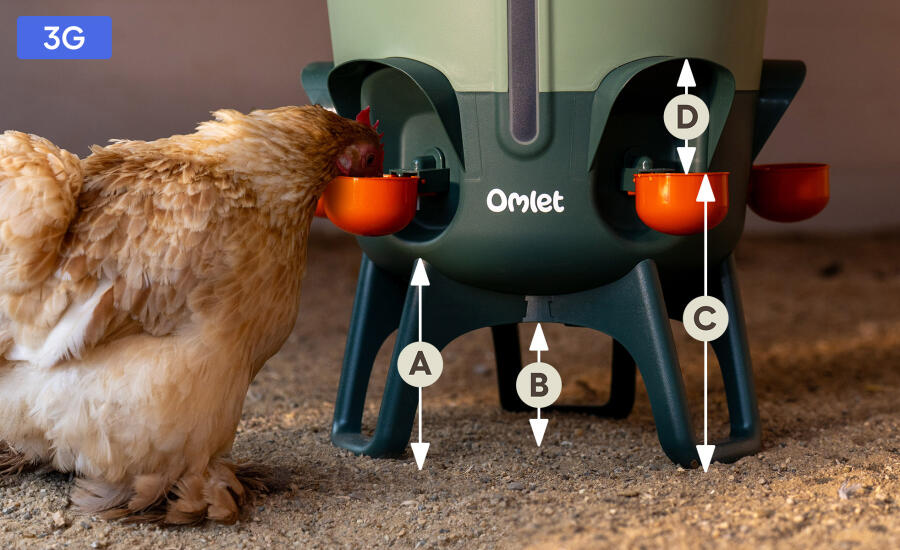 Medium Omlet insulated waterer leg dimensions