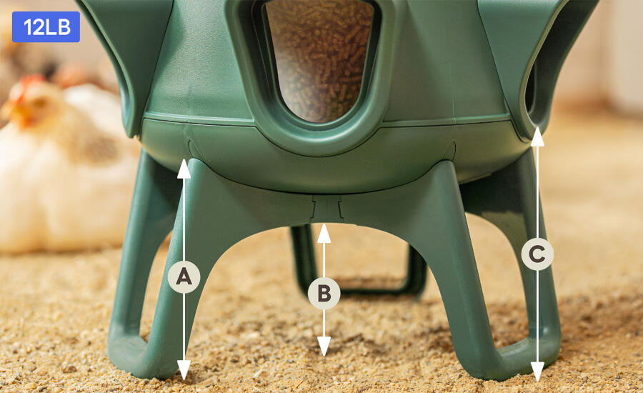 No waste chicken feeder dimensions