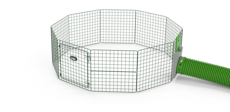 Un parc de jeu compact et bas pour les cochons d'inde avec un tunnel Zippi attaché